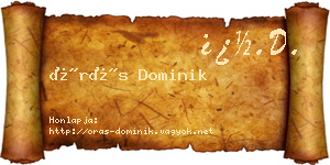 Órás Dominik névjegykártya